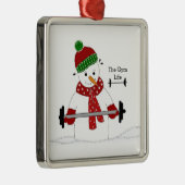 Gym Life Snowman Keramik Ornament (Rechts)