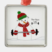 Gym Life Snowman Keramik Ornament (Vorne)