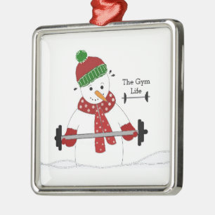 Gym Life Snowman Keramik Ornament Aus Metall