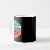 Gym Lover Bodybuilding Retro Geometric Gym Rat Kaffeetasse (Vorderseite Links)
