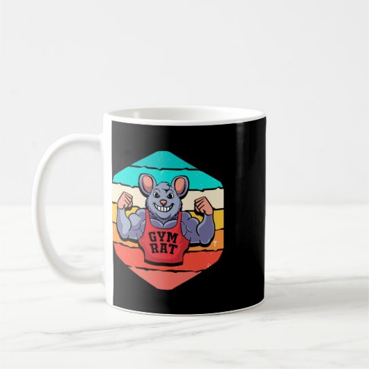 Gym Lover Bodybuilding Retro Geometric Gym Rat Kaffeetasse (Links)