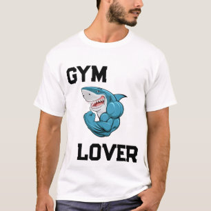 Gym Lover Shark T-Shirt Lustiger muskulöser Hai