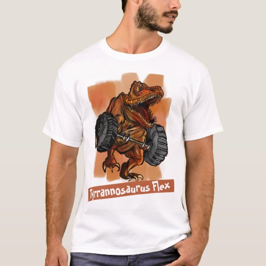 Gym Lover's T-Rex Spaß T-Shirt - "Tyrannosaurus Fl (Vorderseite)