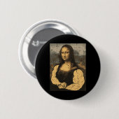Gym Mona Lisa Muscle Fun Workout Fitness Button (Vorne & Hinten)