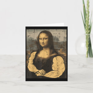 Gym Mona Lisa Muscle Fun Workout Fitness Karte