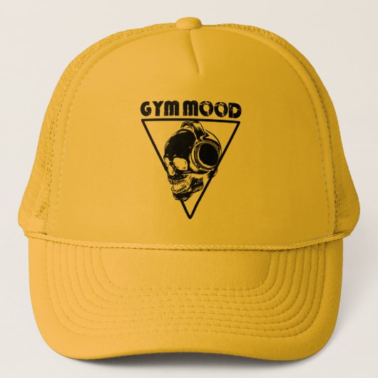 Gym mood hyper black skull weightlifting truckerkappe (Vorderseite)