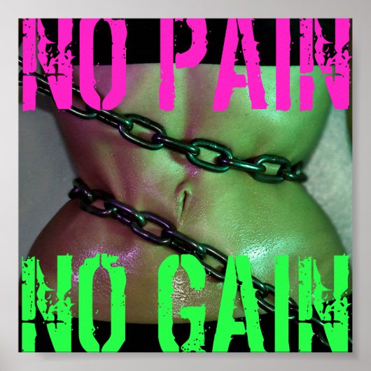 Gym Motivation Workout No Pain No Gain Poster (Vorne)