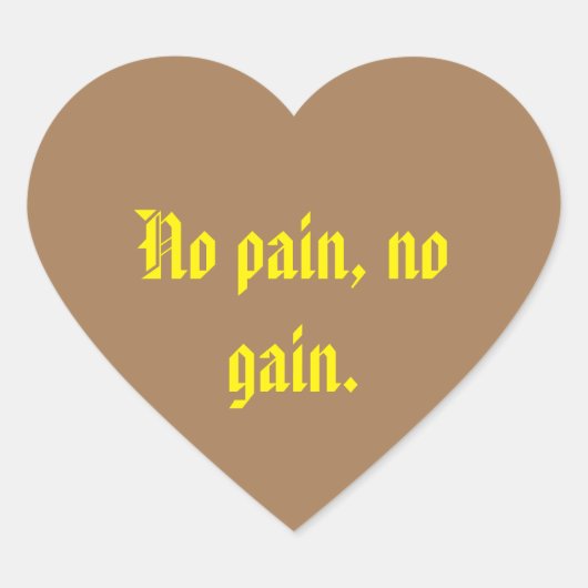 GYM-Motivationsziffern und hellbraun Herz-Aufkleber (Vorderseite)