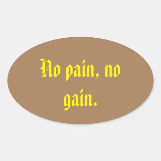 GYM-Motivationsziffern und hellbraun Ovaler Aufkleber (Vorderseite)