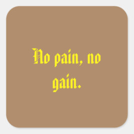 GYM-Motivationsziffern und hellbraun Quadratischer Aufkleber