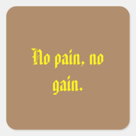 GYM-Motivationsziffern und hellbraun Quadratischer Aufkleber