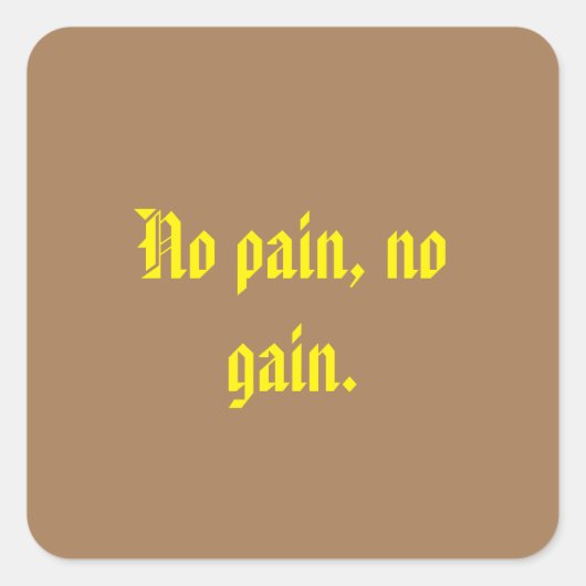 GYM-Motivationsziffern und hellbraun Quadratischer Aufkleber (Vorderseite)