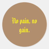 GYM-Motivationsziffern und hellbraun Runder Aufkleber (Vorderseite)