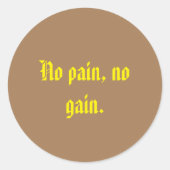 GYM-Motivationsziffern und hellbraun Runder Aufkleber (Vorderseite)