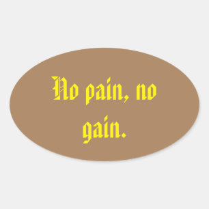 GYM Motivationszitate Und Hellbraun  Ovaler Aufkleber