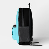 Gym Motto Push Past Limits Electric-Blue Black Bedruckter Rucksack (Rechts)