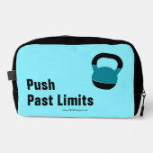 Gym Motto Push Past Limits Electric-Blue Black Waschbeutel (Vorderseite)