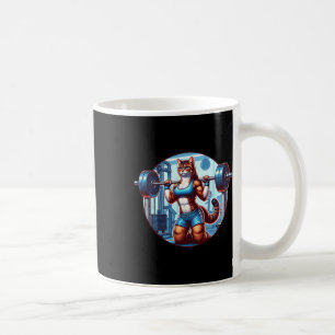 Gym Muscle Girl mit einem Barbell Power Beauty Bod Kaffeetasse