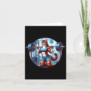 Gym Muscle Girl mit einem Barbell Power Beauty Bod Karte