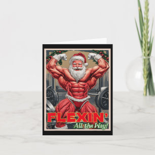 Gym Muscular Santa Claus Flexin die gesamte Pumpe  Karte
