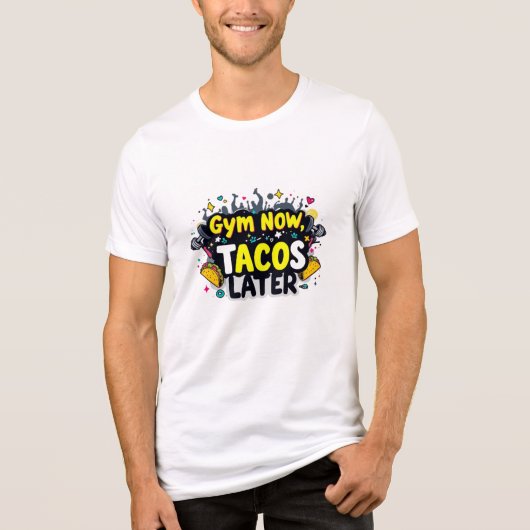 Gym Now Tacos Spater Bella+Leinwand Tri-Blend T - Shirt (Vorderseite)