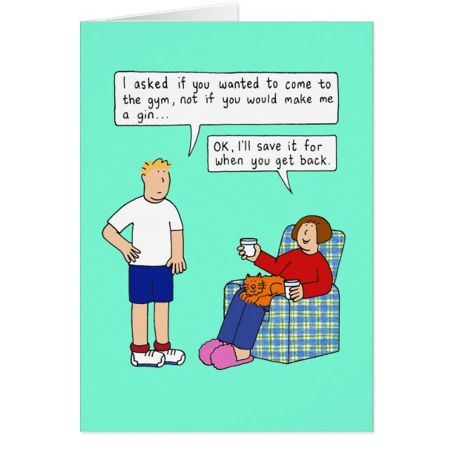 Gym oder Gin Cartoon Spaß (Vorne)
