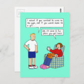 Gym oder Gin Cartoon Spaß Postkarte (Vorne/Hinten)
