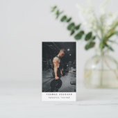 Gym Personal Trainer Fitness Foto QR Code Visitenkarte (Stehend Vorderseite)