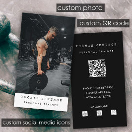 Gym Personal Trainer Fitness Foto QR Code Visitenkarte