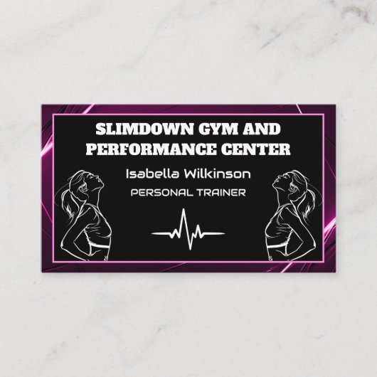 Gym Personal Trainer Workout Performance Center Visitenkarte (Vorderseite)
