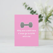 Gym Pink Postcard Postkarte (Stehend Vorderseite)