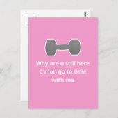 Gym Pink Postcard Postkarte (Vorne/Hinten)