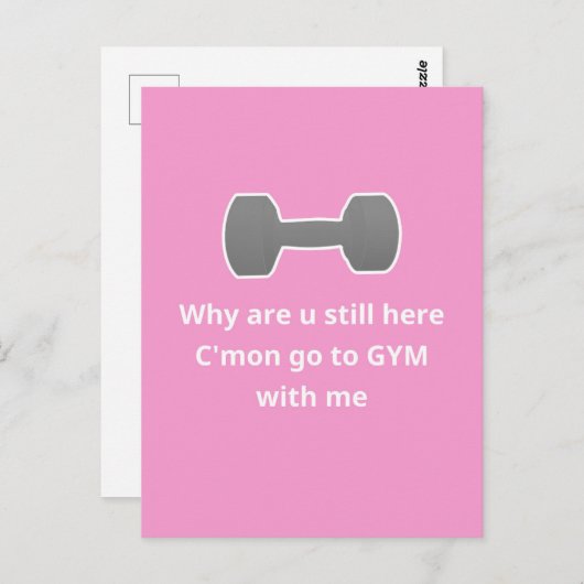 Gym Pink Postcard Postkarte (Vorne/Hinten)