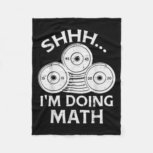 Gym Plate Shhh Im Mathe Funny Weights Workout Fleecedecke (Vorderseite)
