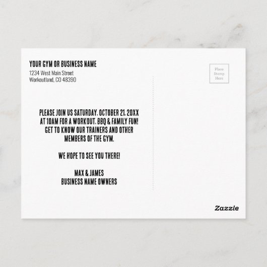 Gym Postkarte (Rückseite)