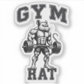 Gym Rat Deadlift - Lifting Humor - Bodybuilding Aufkleber (Vorderseite)