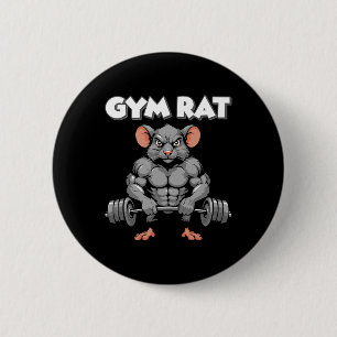 Gym Rat Fitness Bodybuilding Workout Muscle Pump Button
