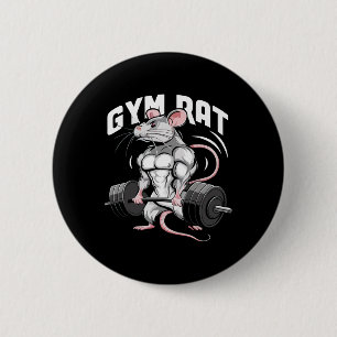 Gym Rat Funny Bodybuilding Fitness Workout Gym Wei Button