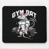 Gym Rat Funny Bodybuilding Fitness Workout Gym Wei Mousepad (Vorne)