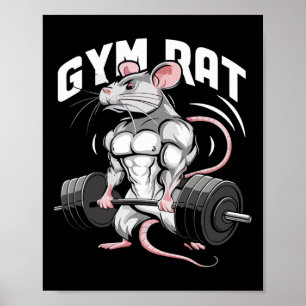 Gym Rat Funny Bodybuilding Fitness Workout Gym Wei Poster