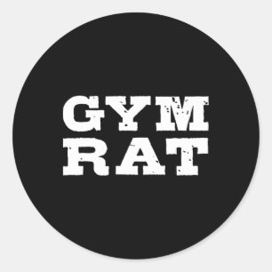 Gym Rat Funny Bodybuilding Workout 1 Runder Aufkleber