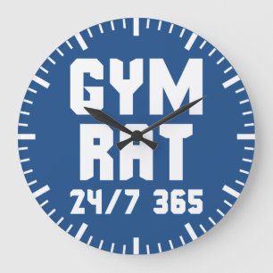 Gym Rat - Motivierend Fitness Gym Große Wanduhr