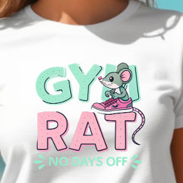 Gym Rat Mouse - Funny Fitness Cartoon für Gym Lieb T-Shirt