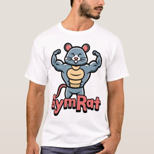 Gym Rat! Niedlicher Cartoon T-Shirt (Vorderseite)