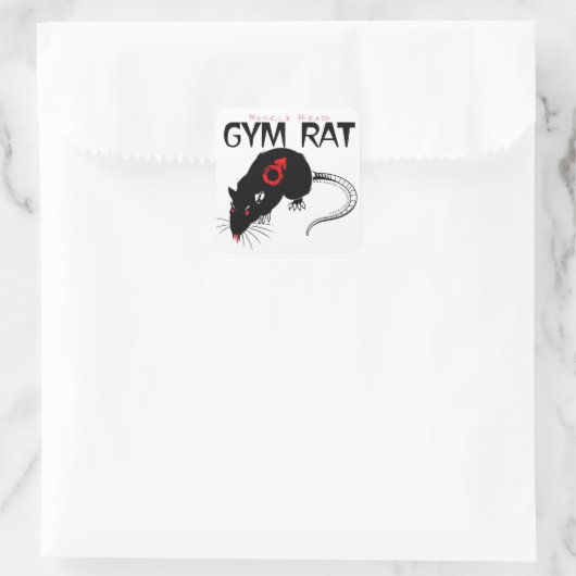 Gym Rat Quadratischer Aufkleber (Tasche)
