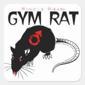Gym Rat Quadratischer Aufkleber (Vorderseite)
