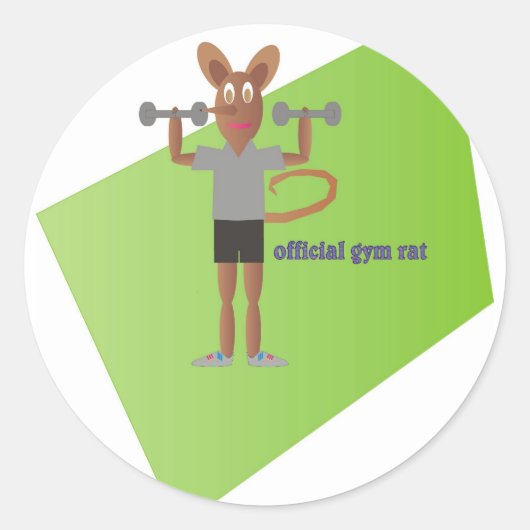 Gym Rat Runder Aufkleber (Vorderseite)