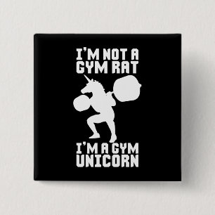 Gym Rat vs Gym Unicorn - Funny Workout Inspiration Button