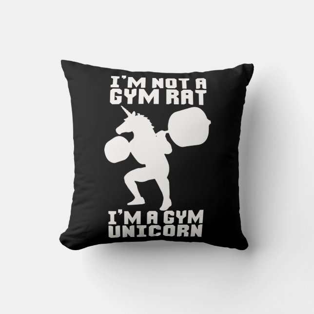 Gym Rat vs Gym Unicorn - Funny Workout Inspiration Kissen (Vorderseite)