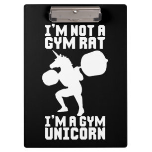 Gym Rat vs Gym Unicorn - Funny Workout Inspiration Klemmbrett